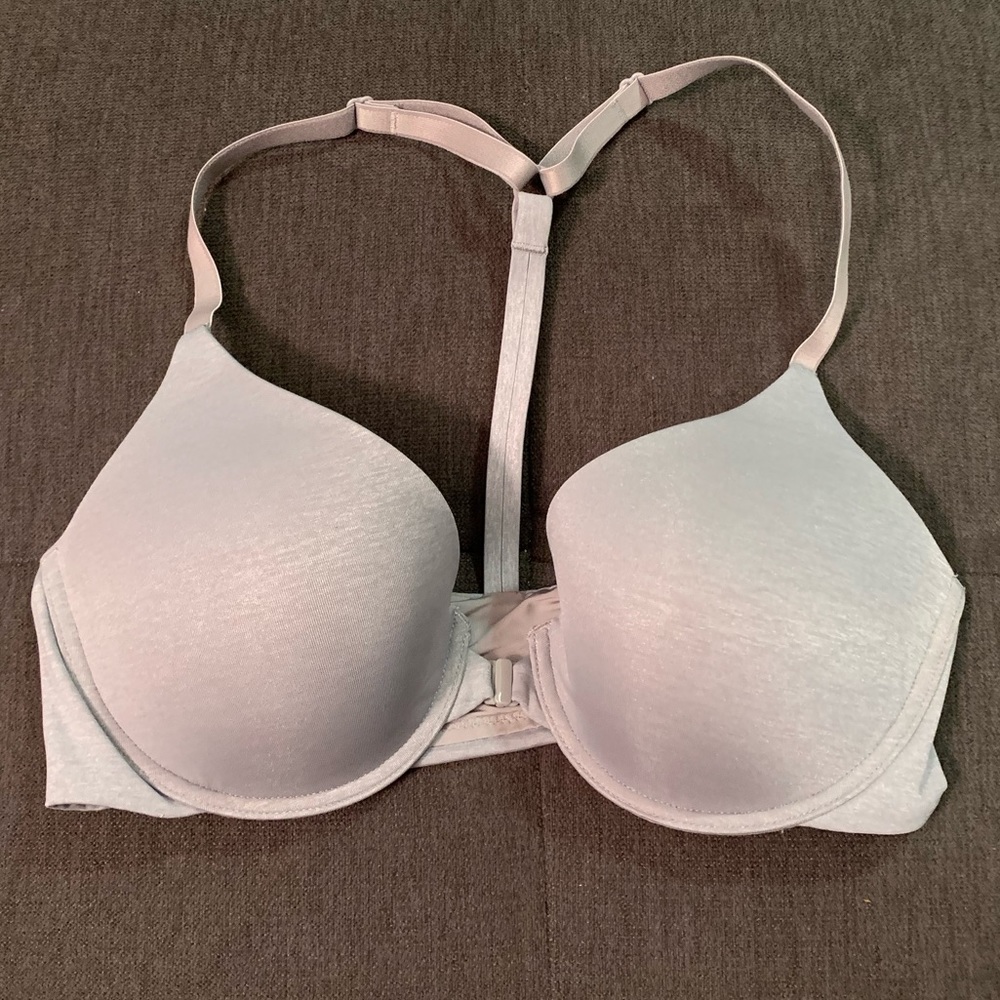 Grey Victoria Secret Racerback T-Shirt Bra - 34C